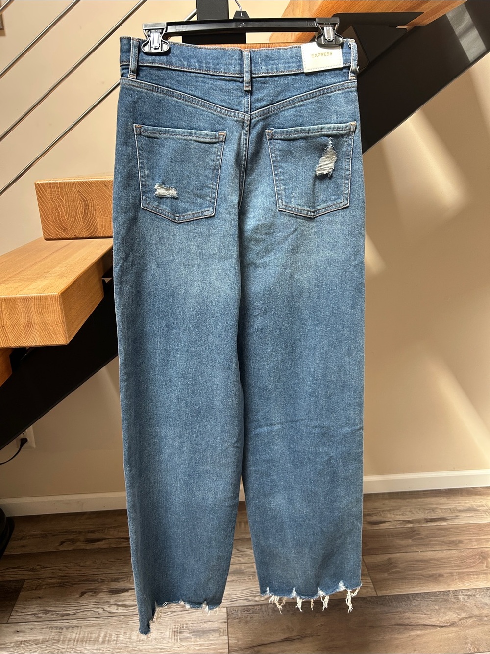 Express Women's Relaxed Wide-Leg Jeans in Light Blue